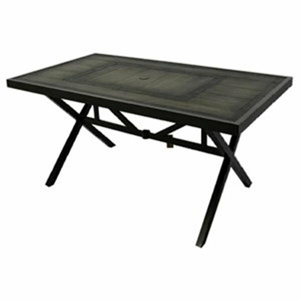 Patio Master 40 x 72 in. Canmore Patio Dining Table, Faux Wood Top 242656